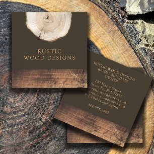 Rustiek modern houtbewerker timmerhout vierkante visitekaartje