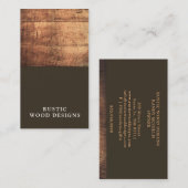 Rustiek modern houtbewerker timmerhout visitekaartje (Voorkant / Achterkant)