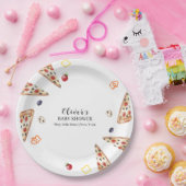 Rustiek Modern Italiaans Slice Pizza Baby shower Papieren Bordje (Feest)