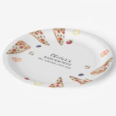 Rustiek Modern Italiaans Slice Pizza Baby shower Papieren Bordje (Gekanteld)