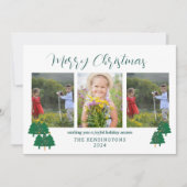 Rustiek Modern Kerstmis 3-Foto Feestdagenkaart (Voorkant)