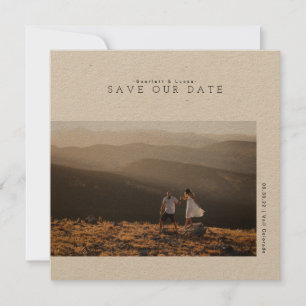 Rustiek Modern Minimalistisch Trouwdatum Save The Date