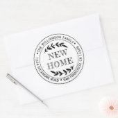 Rustiek Modern Nieuw Thuis Retouradres Ronde Sticker (Envelop)