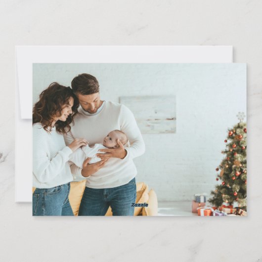 Rustiek Modern Rood Zwart Geplaagd Kerstfoto's Feestdagenkaart (Achterkant)