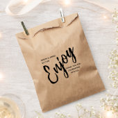 Rustiek modern script Geniet Dank u bruiloft Bedankzakje (Geknipt)