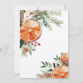 Rustiek Modern Sinaasappel Citrus Kerstfeest Kaart (Achterkant)