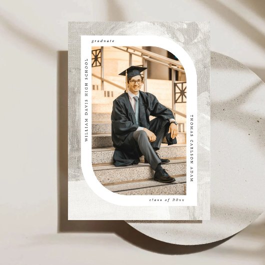 Rustiek Modern Textuur lijst Afstuderen Aankondiging