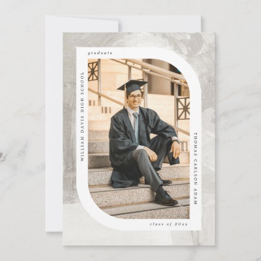 Rustiek Modern Textuur lijst Afstuderen Aankondiging (Voorkant)