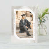 Rustiek Modern Textuur lijst Afstuderen Aankondiging (Staand voorkant)