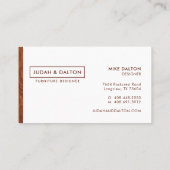 Rustiek, modern & trendy houtnerf Minimal Visitekaartje (Achterkant)