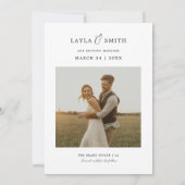 Rustiek Modern Trouwscript Elegant Fotobudget Save The Date (Achterkant)