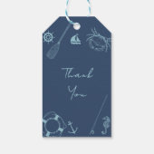 Rustiek Modern Vissen Nautical Boy Baby Showe Cadeaulabel (Achterkant)