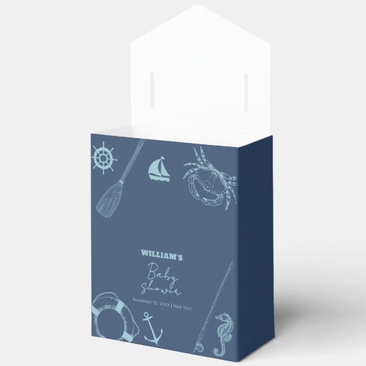 Rustiek Modern Vissen Nautisch Boy Baby shower Bedankdoosjes (Open)