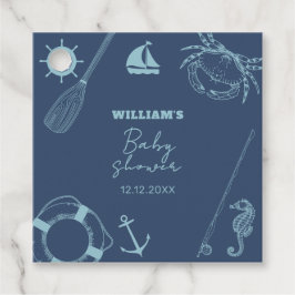 Rustiek Modern Vissen Nautisch Boy Baby shower Bedankjes Labels