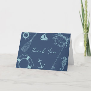 Rustiek Modern Vissen Nautisch Boy Baby shower Bedankkaart