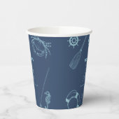 Rustiek Modern Vissen Nautisch Boy Baby shower Papieren Bekers (Links)