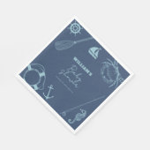 Rustiek Modern Vissen Nautisch Boy Baby shower Servet (Hoek)