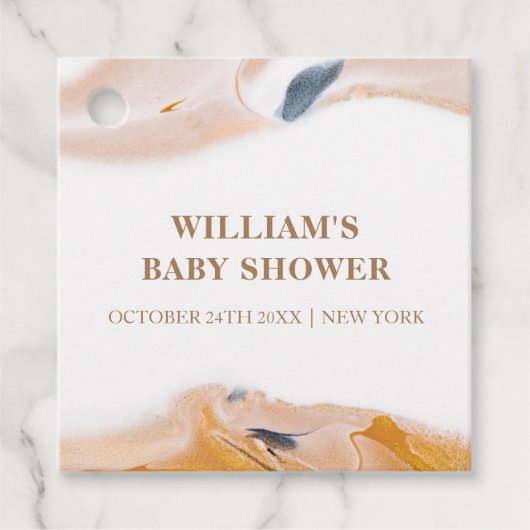 Rustiek Modern Waterverf Abstract Baby shower Bedankjes Labels (Voorkant)