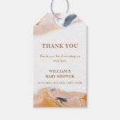 Rustiek Modern Waterverf Abstract Baby shower Cadeaulabel (Voorkant)