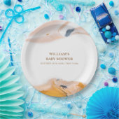 Rustiek Modern Waterverf Abstract Baby shower Papieren Bordje (Feest)