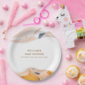 Rustiek Modern Waterverf Abstract Baby shower Papieren Bordje (Feest)