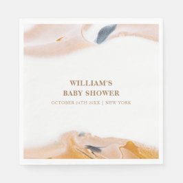 Rustiek Modern Waterverf Abstract Baby shower Servet