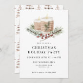 Rustiek Modern Waterverf kerstvakantie feestje Kaart (Voorkant / Achterkant)