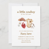 Rustiek Modern Western Little Cowboy Baby shower Kaart (Voorkant)