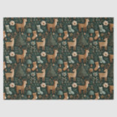 Rustiek Modern Woodland Herten & Pine Tree Kerstmi Tissuepapier (Voorkant)