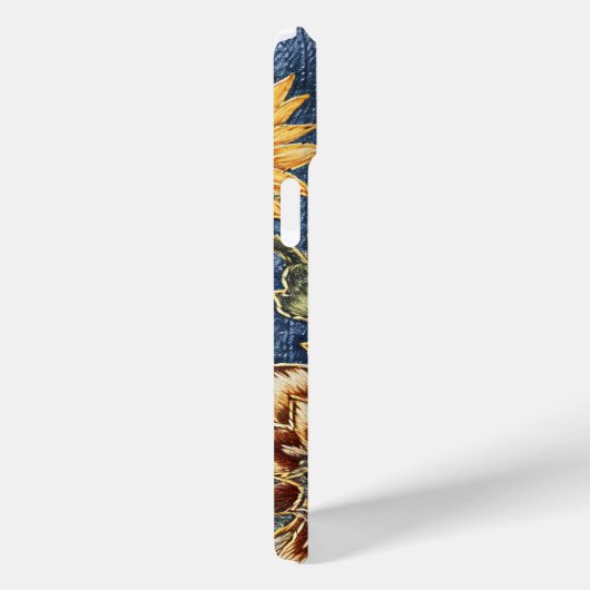Rustiek Modern Zonnebloem en Denim iPhone case (Achterkant / Rechts)