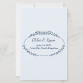 Rustiek Monochrome Bloemen Trouwmenu (Achterkant)