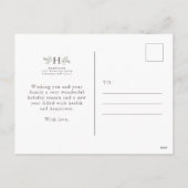 Rustiek monogram 6 foto Kerstmis collage Feestdagenkaart (Achterkant)