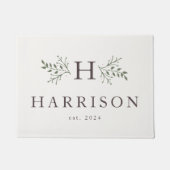 Rustiek monogram aangepaste deurmat (Voorkant)