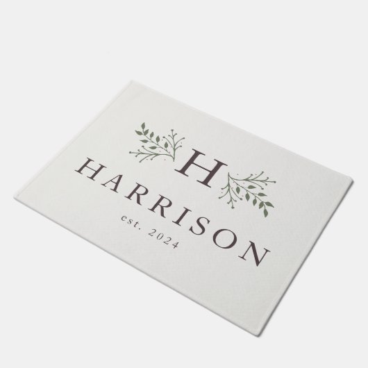 Rustiek monogram aangepaste deurmat (Schuin)