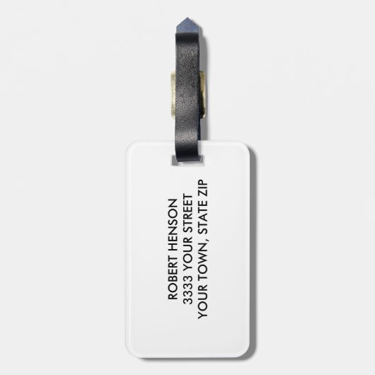 Rustiek Monogram Blauw Custom Bag Label met Antler Bagagelabel (Achterkant verticaal)