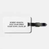 Rustiek Monogram Blauw Custom Bag Label met Antler Bagagelabel (Achterkant horizontaal)