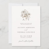 Rustiek Monogram Bloemen Bruiloft Save The Date Ka Kaart (Voorkant)