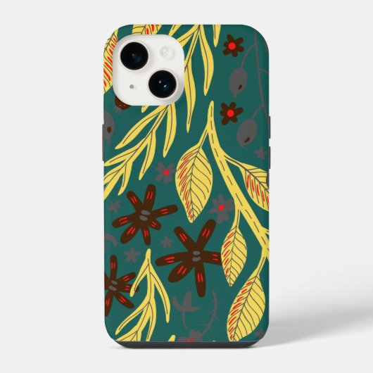 Rustiek Monogram Bloemen iPhone Hoesje (Achterkant)