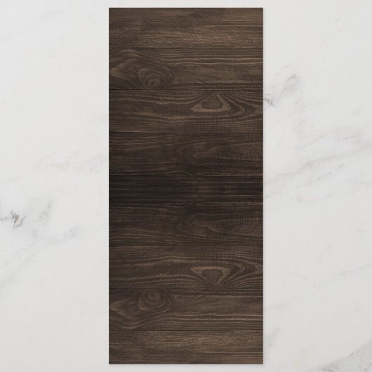 Rustiek Monogram Bruiloft Menu Kaart (Achterkant)