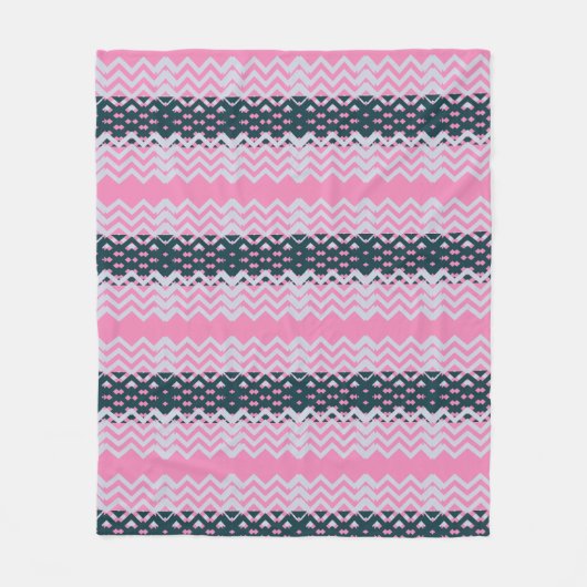 Rustiek Monogram Chic Groovy Fleece Deken (Voorkant)