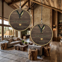 Rustiek Monogram Elegant Goud Familie Huis