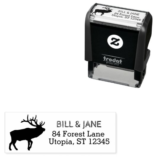 Rustiek Monogram Elk | Bruiloft Zelfinkt Stempel (In situ)