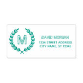 Rustiek Monogram Familienaam Adres Aangepast Zelfinktende Stempel (Design)