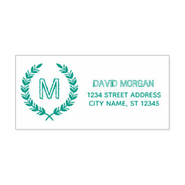 Rustiek Monogram Familienaam Adres Aangepast Zelfinktende Stempel