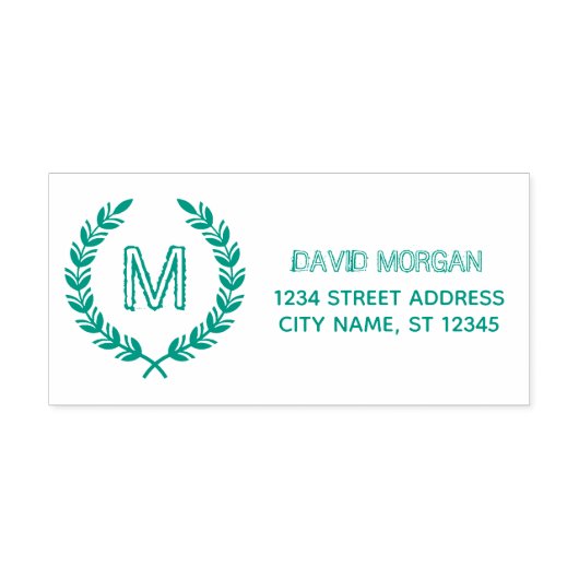 Rustiek Monogram Familienaam Adres Aangepast Zelfinktende Stempel (Design)