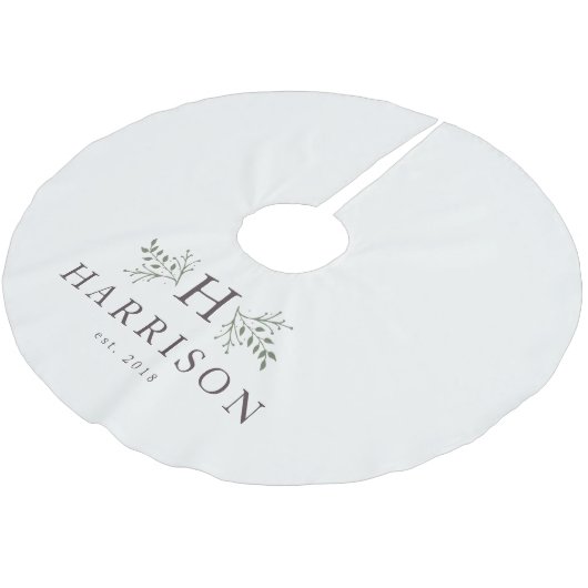 Rustiek monogram familievakantie kerstboom rok (Gekanteld)