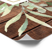 Rustiek Monogram Foliage Vrijgezellenfeest Welkoms Poster (Hoek)