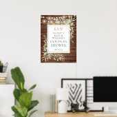 Rustiek Monogram Foliage Vrijgezellenfeest Welkoms Poster (Thuiskantoor)