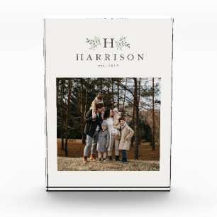 Rustiek monogram gepersonaliseerd fotoblokken