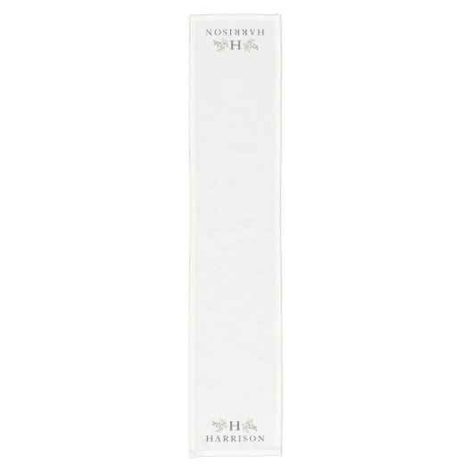 Rustiek monogram gepersonaliseerd korte tafelloper (Voorkant)